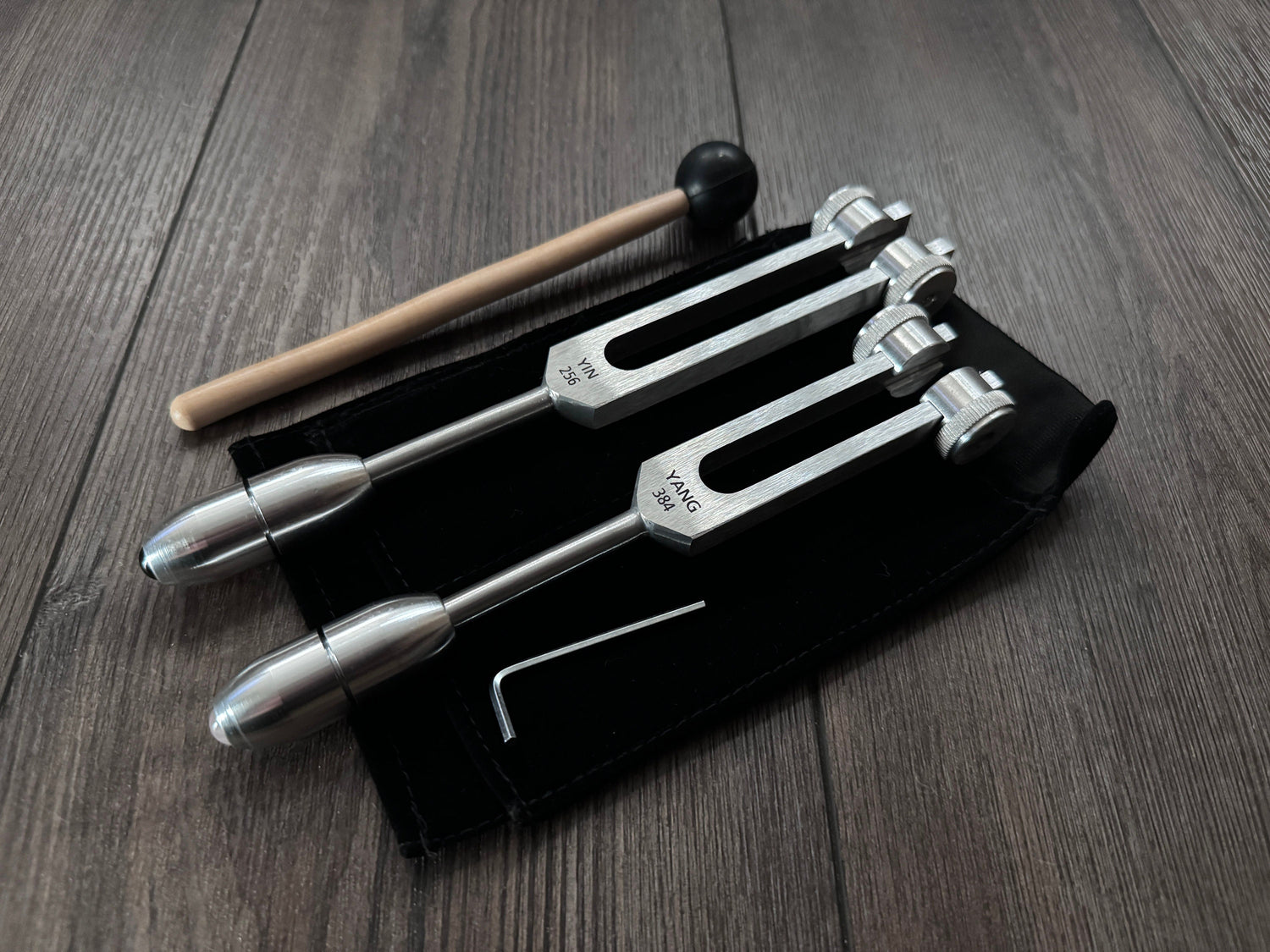 Perfect Fifth Harmonic Yin and Yang Tuning Fork Set - C 256 Hz G 384 Hz, Weighted, Bio-field Therapy