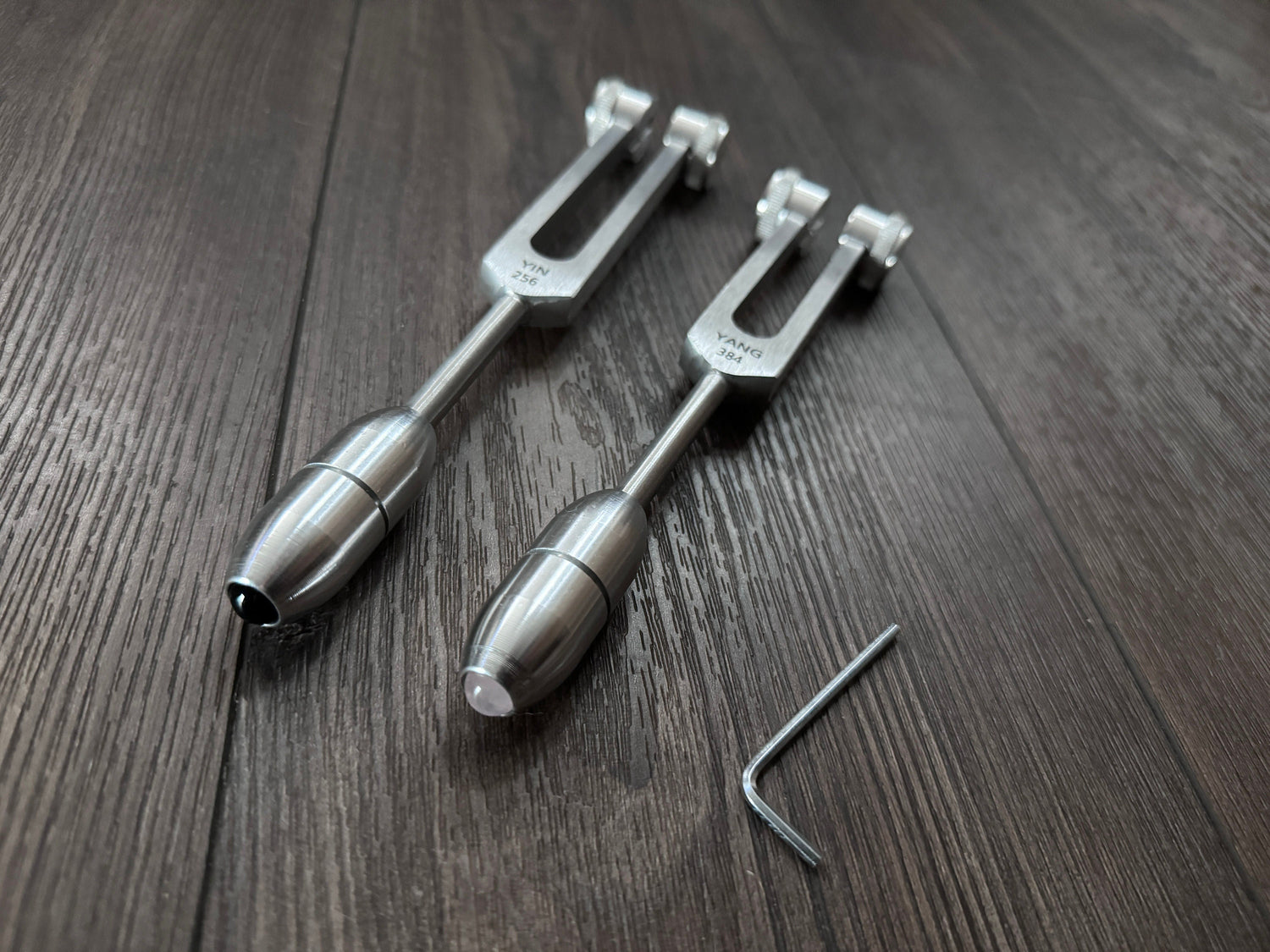 Perfect Fifth Harmonic Yin and Yang Tuning Fork Set - C 256 Hz G 384 Hz, Weighted, Bio-field Therapy