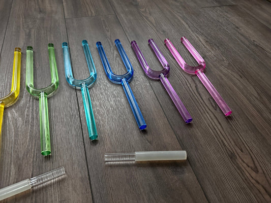 Ultra Smooth 8pc Crystal Tuning Fork - Long Lasting Resonance - 16mm - Metal Carry Case - Crystal Vibration, Premium Offering to Clients