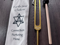 Myriad Melodies' Unweighted Earth Star 68.05 Hz Tuning Fork - Vibration, Grounding, Biofield - Attenuator Handle Extender with 10mm Crystal
