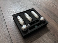 5pc Attenuator Kit - Crystal Attenuator Handle and Beads for Tuning Forks - Rose Quartz, Black Onyx - Meridian Lines, Massage, Biofield