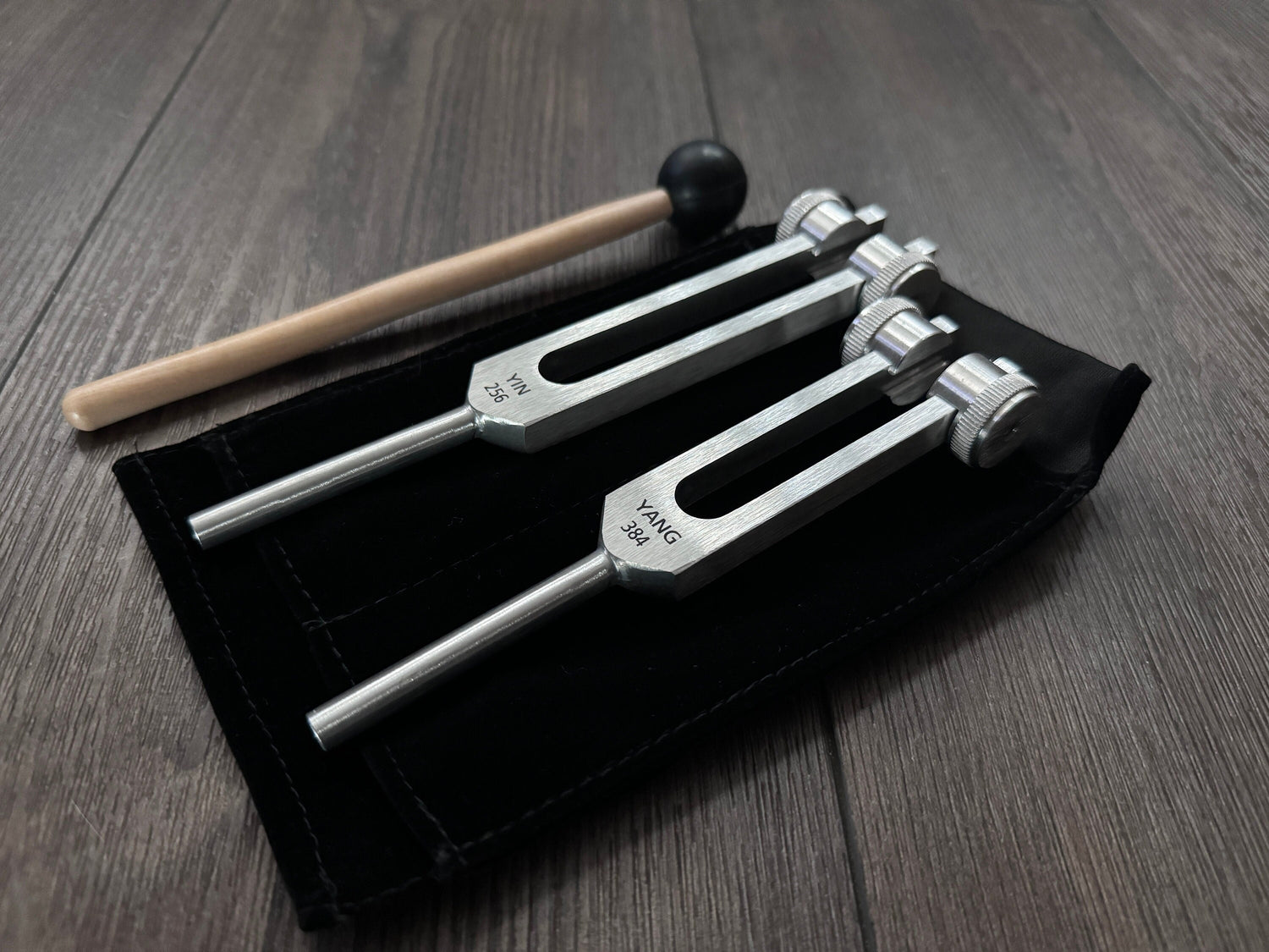 Perfect Fifth Harmonic Yin and Yang Tuning Fork Set - C 256 Hz G 384 Hz, Weighted, Bio-field Therapy