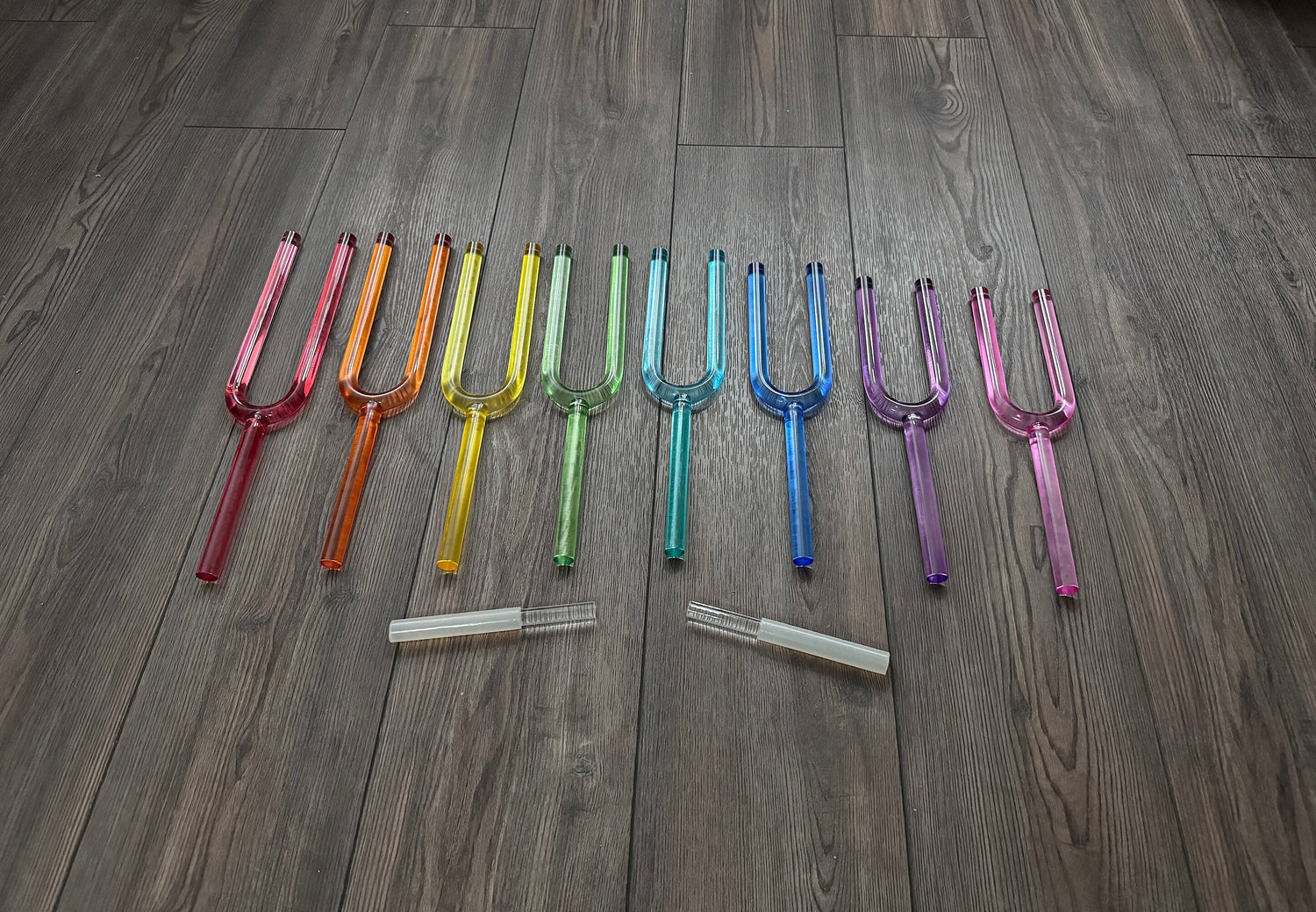 Ultra Smooth 8pc Crystal Tuning Fork - Long Lasting Resonance - 16mm - Metal Carry Case - Crystal Vibration, Premium Offering to Clients