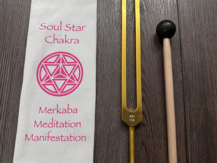 174 Hz Solfeggio Unweighted Tuning Fork For Vibration - Attenuator Extender - Massage, Acupressure, Sound Vibration