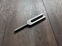1074 Hz Unweighted Solfeggio Tuning Fork with Attenuator Extender - Custom 10mm Crystals - Hematite, Black Onyx, Rose Quartz