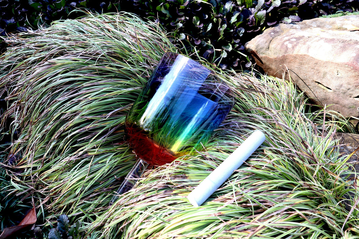 432hz 8" Rainbow Color Handle Bowl - Perfect Pitch - Premium Singing Bowl for Sound Vibration, Notes CDEFGABC#, Carry Case, Bio-field