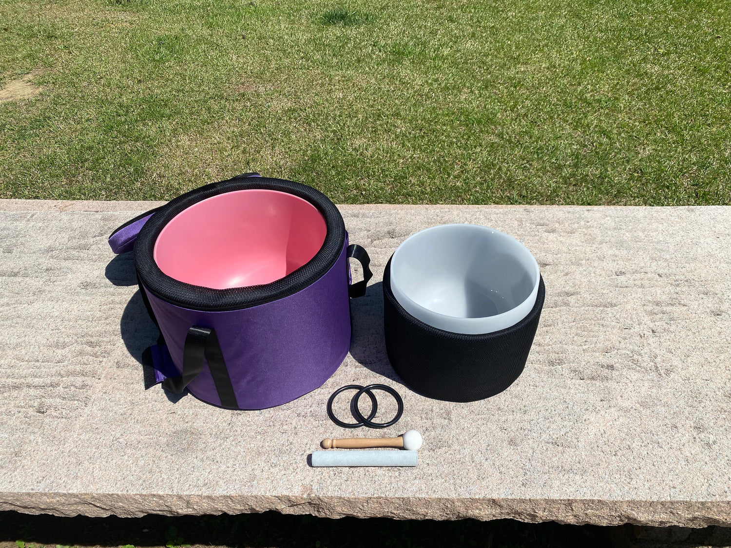 14" Solfeggio 174Hz Heart Chakra Crystal Singing Bowl - 99.99% Quartz Crystal - Solfeggio Tone - Suede Striker, Mallet - Biofield, Vibration