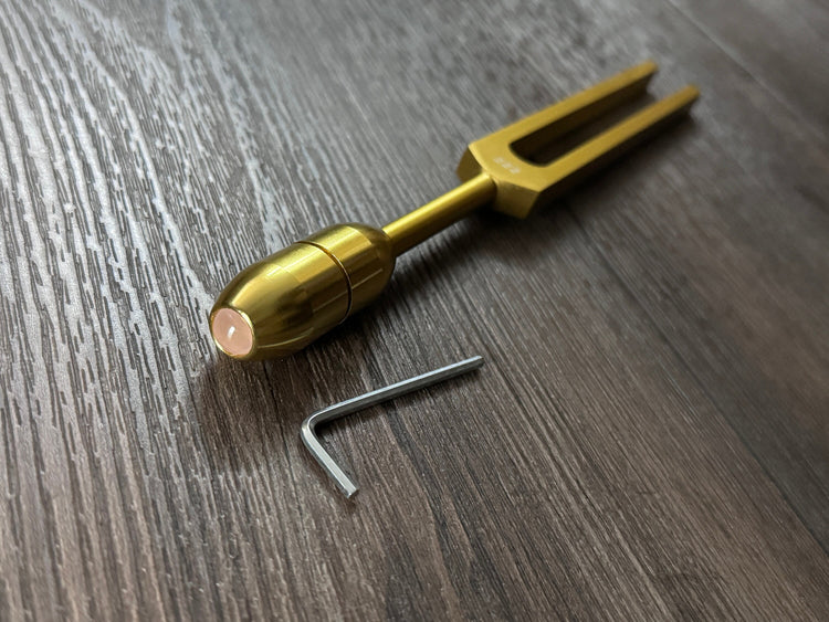 174 Hz Tuning Fork - Carry Bag and Striker, Sound Vibration, Energy Vibration - Attenuator Handle Extender with 10mm Crystal - Biofield