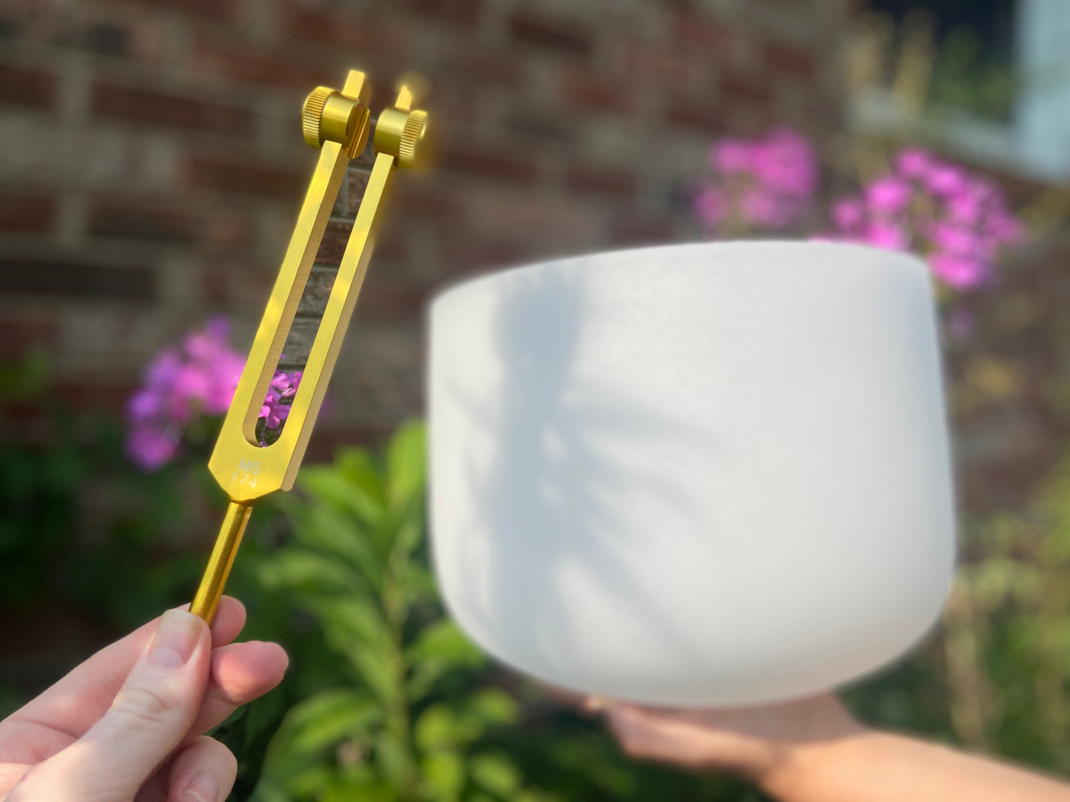 174 Hz Tuning Fork - Carry Bag and Striker, Sound Vibration, Energy Vibration - Attenuator Handle Extender with 10mm Crystal - Biofield