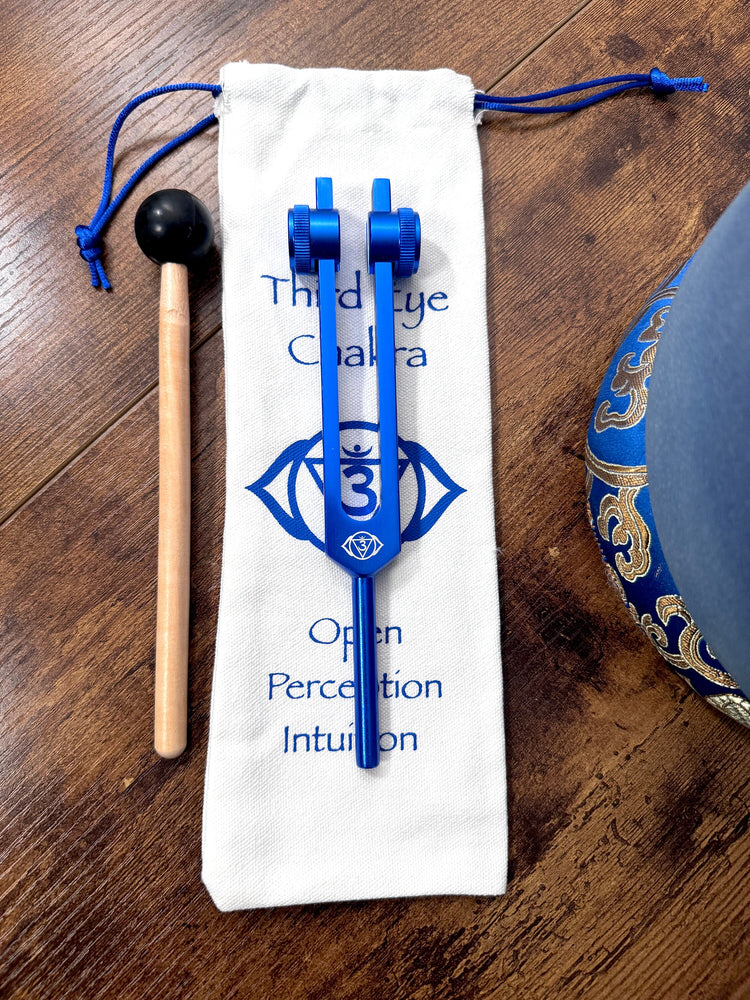 Lapis Lazuli 432 Hz 8" Crystal Singing Bowl - G-Note - Mallet, Cushion, Carry Case