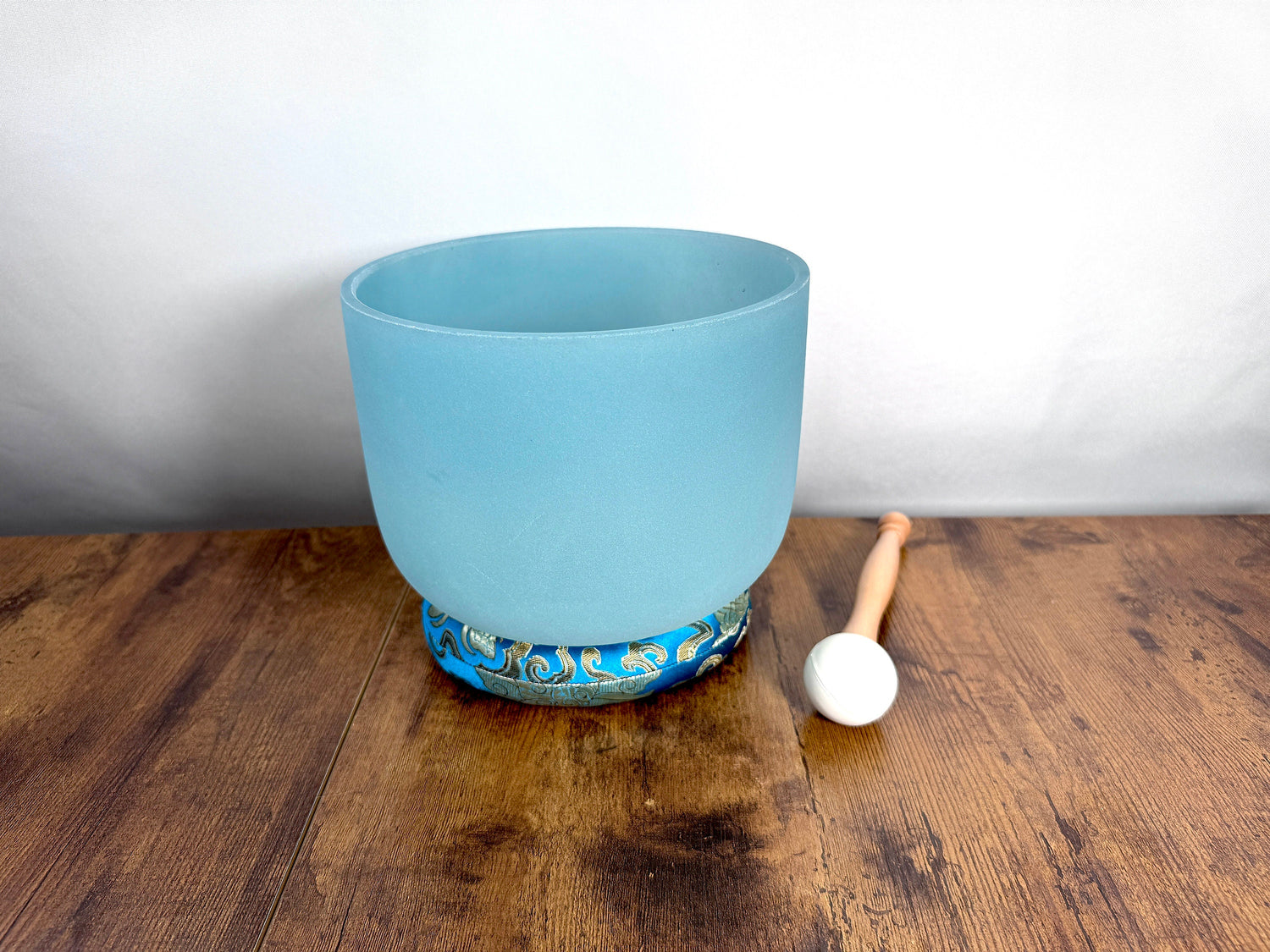 Amazonite, Lapis Lazuli, Fluorite Gemstone Infused Crystal Singing Bowl - 432Hz - C-Note - Mallet, Cushion, Carry Case