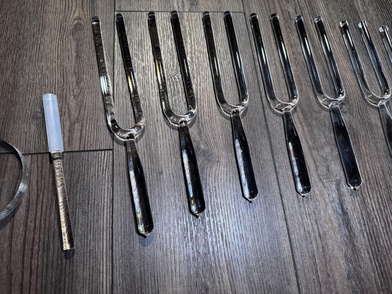 Myriad Melodies' 8pc Crystal Tuning Fork Set - 10mm - Notes CDEFGABC5, Crystal Vibration, Biofield, Sound Vibration