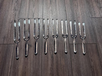 Myriad Melodies' 8pc Crystal Tuning Fork Set - 10mm - Notes CDEFGABC5, Crystal Vibration, Biofield, Sound Vibration