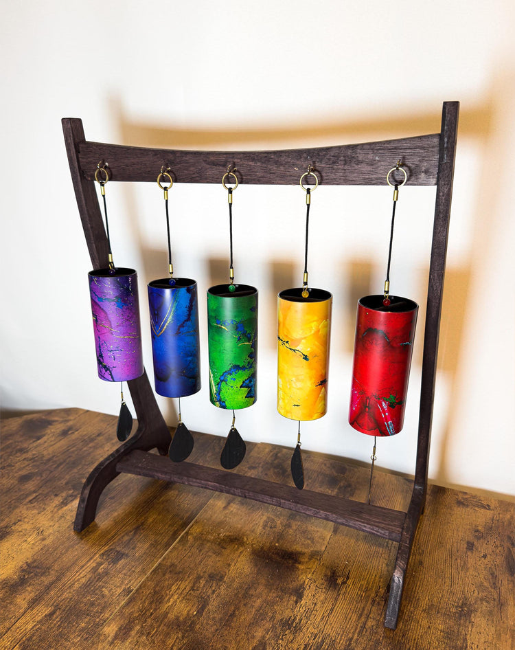 5pc Walnut Stand for Melody Chimes