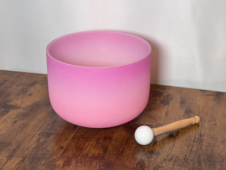 10" High Vibrational Heart Chakra Crystal Singing Bowl 432Hz, Merkaba Soul Purpose Tuning Fork, Carry Bag, Sound Vibration, Gift For Her