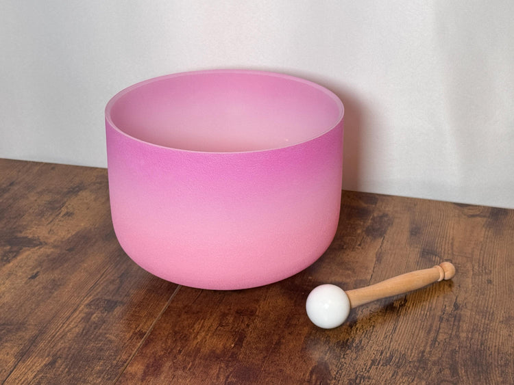10" Heart Chakra F Note Bowl with 93.96 Schumann Tuning Fork - Perfect Pitch High Vibrational 432hz - Carry Bag, Biofield Vibration