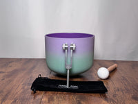 8" Crown Chakra B Note Crystal Singing Bowl - Perfect Pitch 432Hz, 93.96 Schumann Tuning Fork, Carry Bag, Biofield Vibration