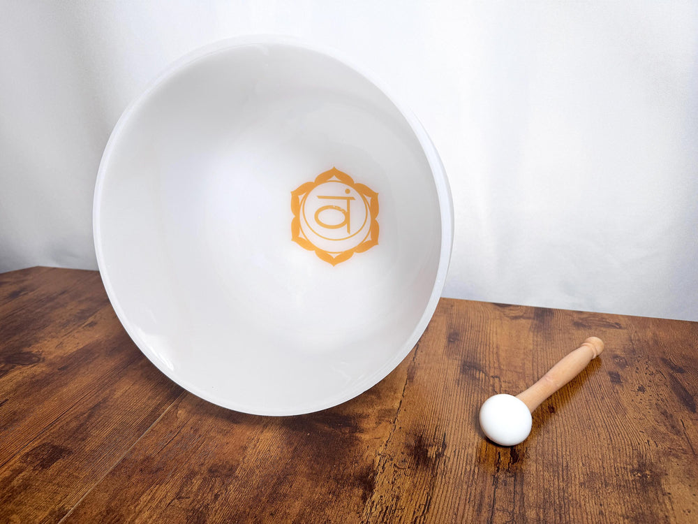 Myriad Melodies' 432Hz 11" Sacral Chakra D Note - Chakra Printed Engram - Crystal Vibration, Biofield, Sound Vibration