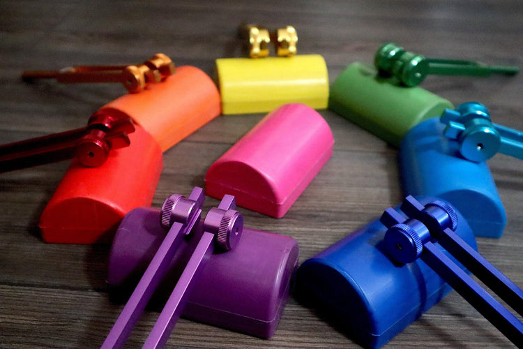 Myriad Melodies' Colorful Carry Bag for Tuning Forks - Professional 10pc Plug-In Bag with Compartments For Gemstone Boots and Accessories