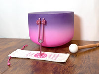 Purple Aura - 10" Crystal Singing Bowl and Soul Purpose Tuning Fork - 432 Hz Perfect Pitch F-Note w/ Bag Bundle, Mallet, Purple Case