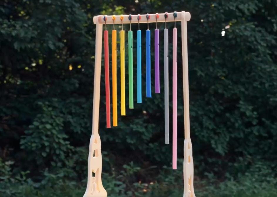 Harmony Chime Stand for 9-Tone Solfeggio Chimes - Portable Rack, Floor Stand, Wind Chimes, Solfeggio Tones, Accessories, Vibration