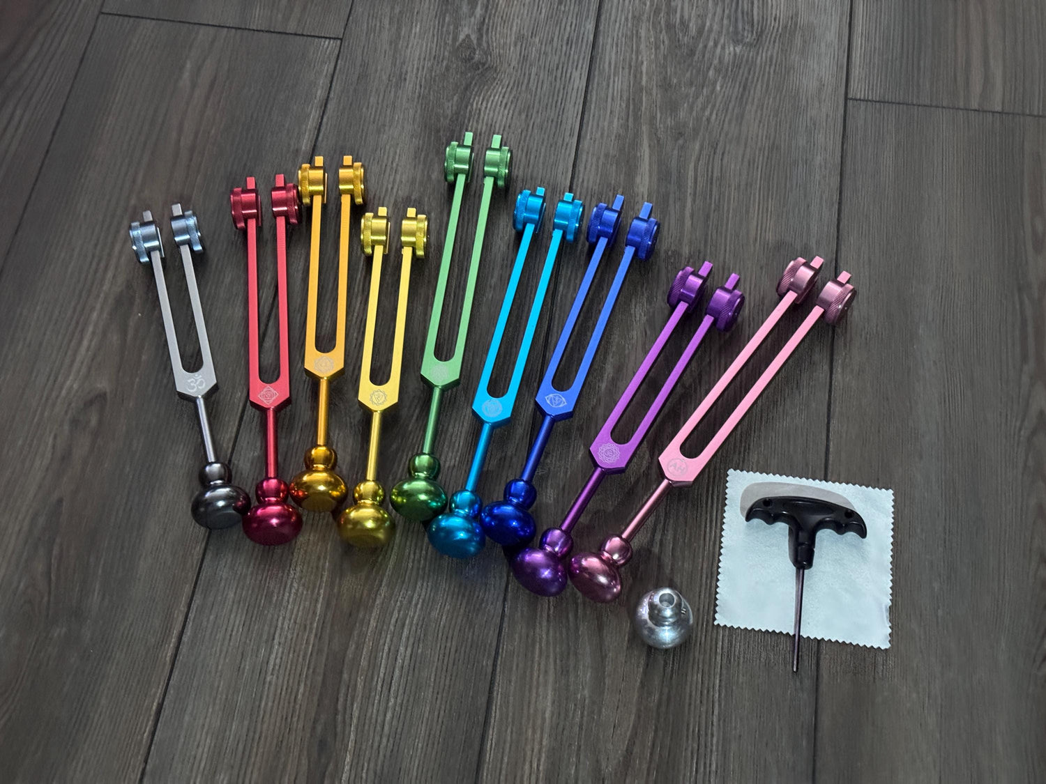 Myriad Melodies' Professionally Tuned .25 Secret Solfeggio and 10pc Weighted Boot Attachment - Classic 9pc Set + 93.96 Schumann Bundle