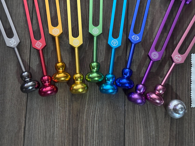 Myriad Melodies' Professionally Tuned .25 Secret Solfeggio and 10pc Weighted Boot Attachment - Classic 9pc Set + 93.96 Schumann Bundle