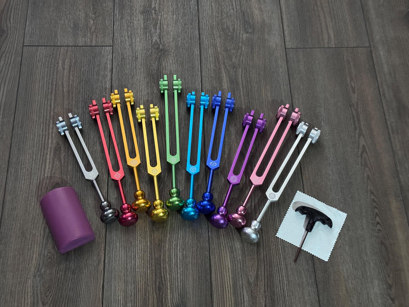 Myriad Melodies' Professionally Tuned .25 Secret Solfeggio and 10pc Weighted Boot Attachment - Classic 9pc Set + 93.96 Schumann Bundle