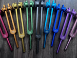 Myriad Melodies' Professionally Tuned .25 9pc Chakra Tuning Forks with 10pc Premium Weighted Boot Set - Biofield, Sound Vibration