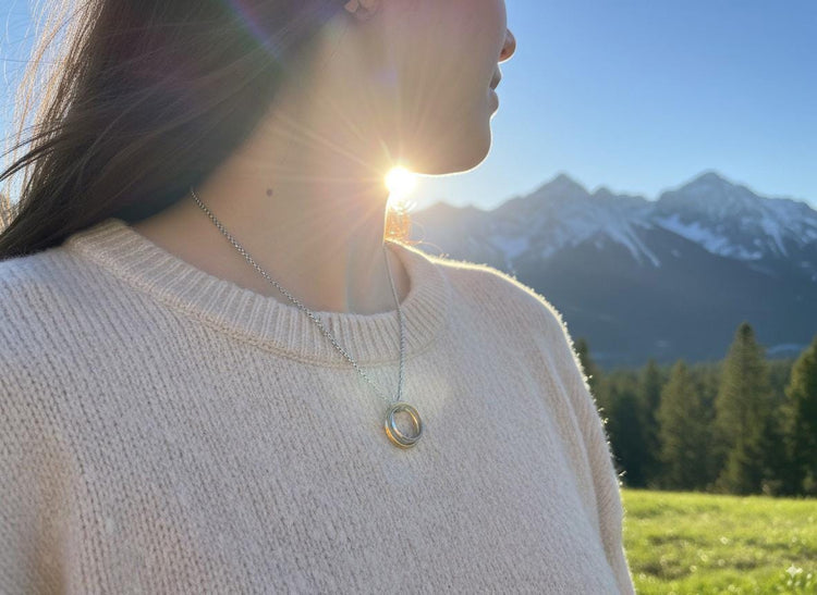 The Three Rings Mystical Beauty Charm For Necklace Jewelry, Spiritual Meditation Symbols, Artisan Craftsmanship, Gift For Her