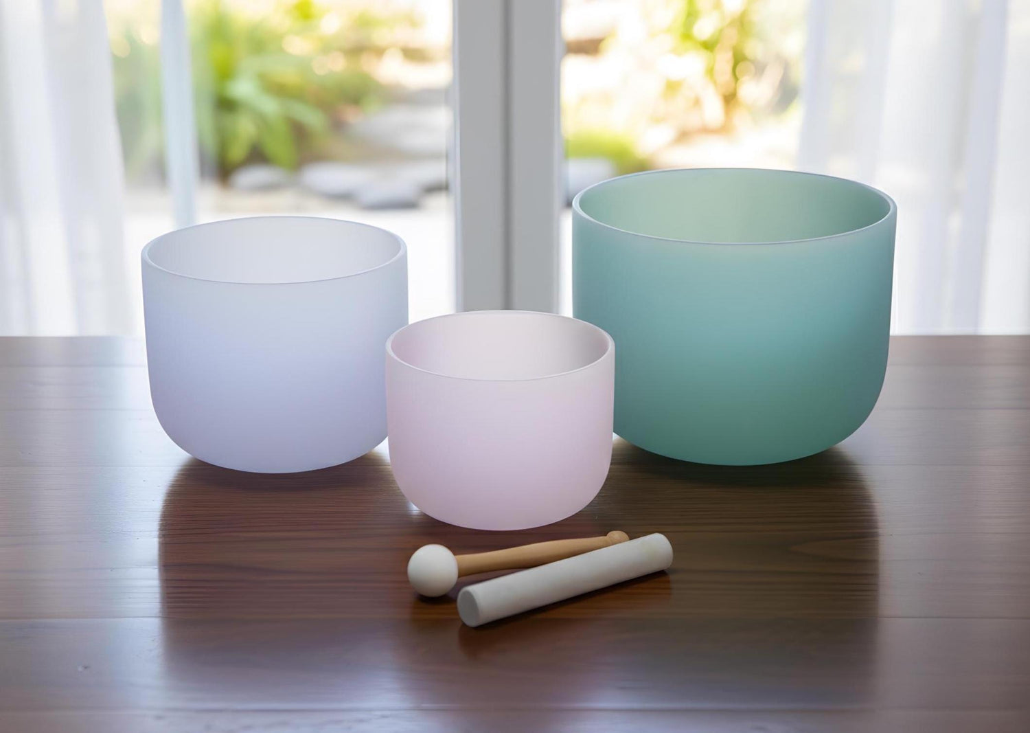 3pc Set Rose Quartz, Amethyst, Amazonite Gemstone Infused - Perfect Pitch 432Hz - Tuning Fork , Pink Cushions, Padded Case - Biofield