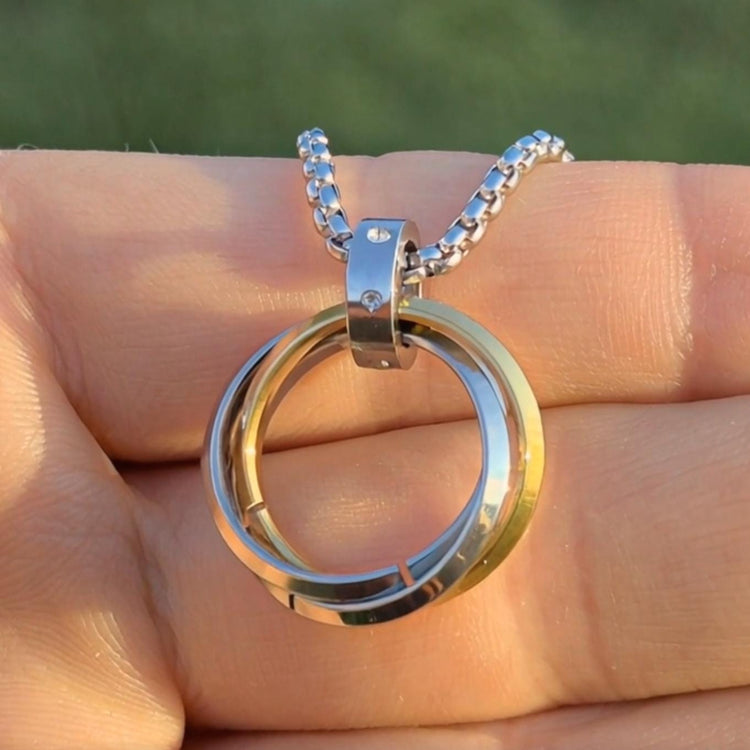 The Three Rings Mystical Beauty Charm For Necklace Jewelry, Spiritual Meditation Symbols, Artisan Craftsmanship, Gift For Her