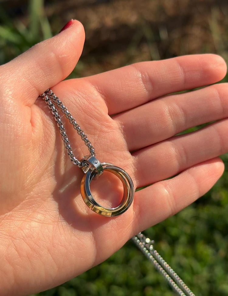 The Three Rings Mystical Beauty Charm For Necklace Jewelry, Spiritual Meditation Symbols, Artisan Craftsmanship, Gift For Her