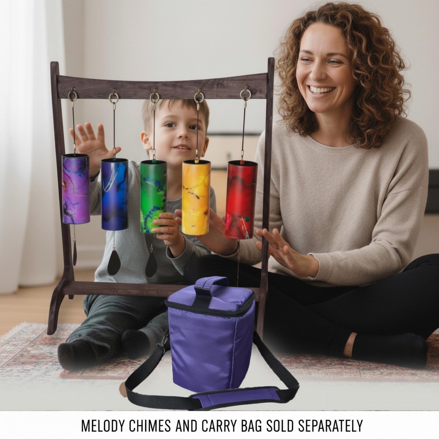 5pc Walnut Stand for Melody Chimes