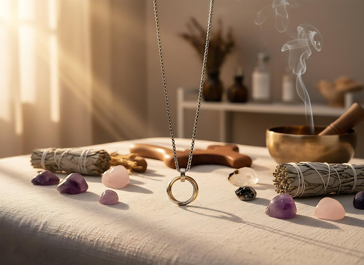 The Three Rings Mystical Beauty Charm For Necklace Jewelry, Spiritual Meditation Symbols, Artisan Craftsmanship, Gift For Her