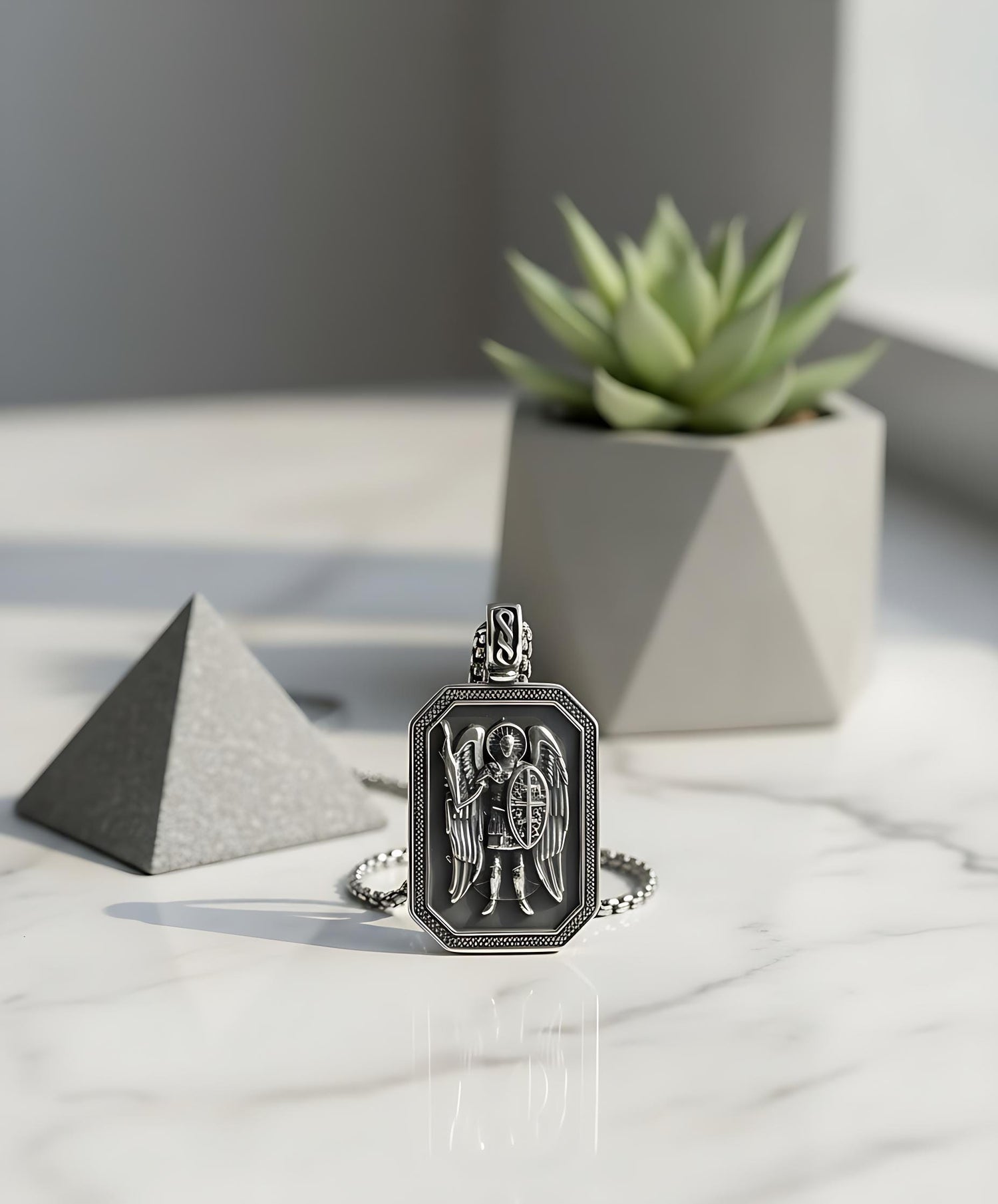 Archangel St. Michael Mystical Beauty Charm For Necklace Jewelry, Spiritual Meditation Symbols, Artisan Craftsmanship, Unique Gift For Her