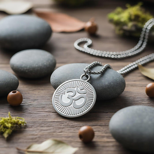 OM with Rays of Light Mystical Beauty Charm Necklace: Unique Gift For Him or Her, Spiritual Symbols