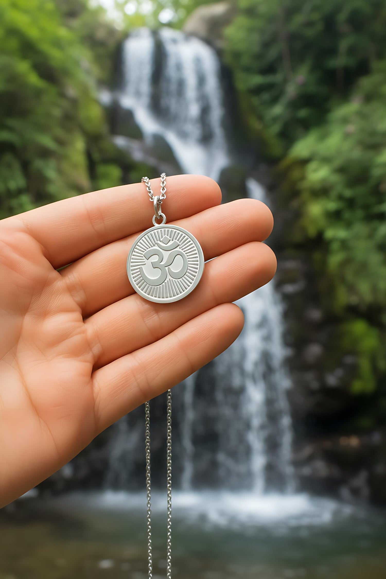 OM with Rays of Light Mystical Beauty Charm For Necklace Jewelry, Spiritual Meditation Symbols, Artisan Craftsmanship, Unique Gift For Her