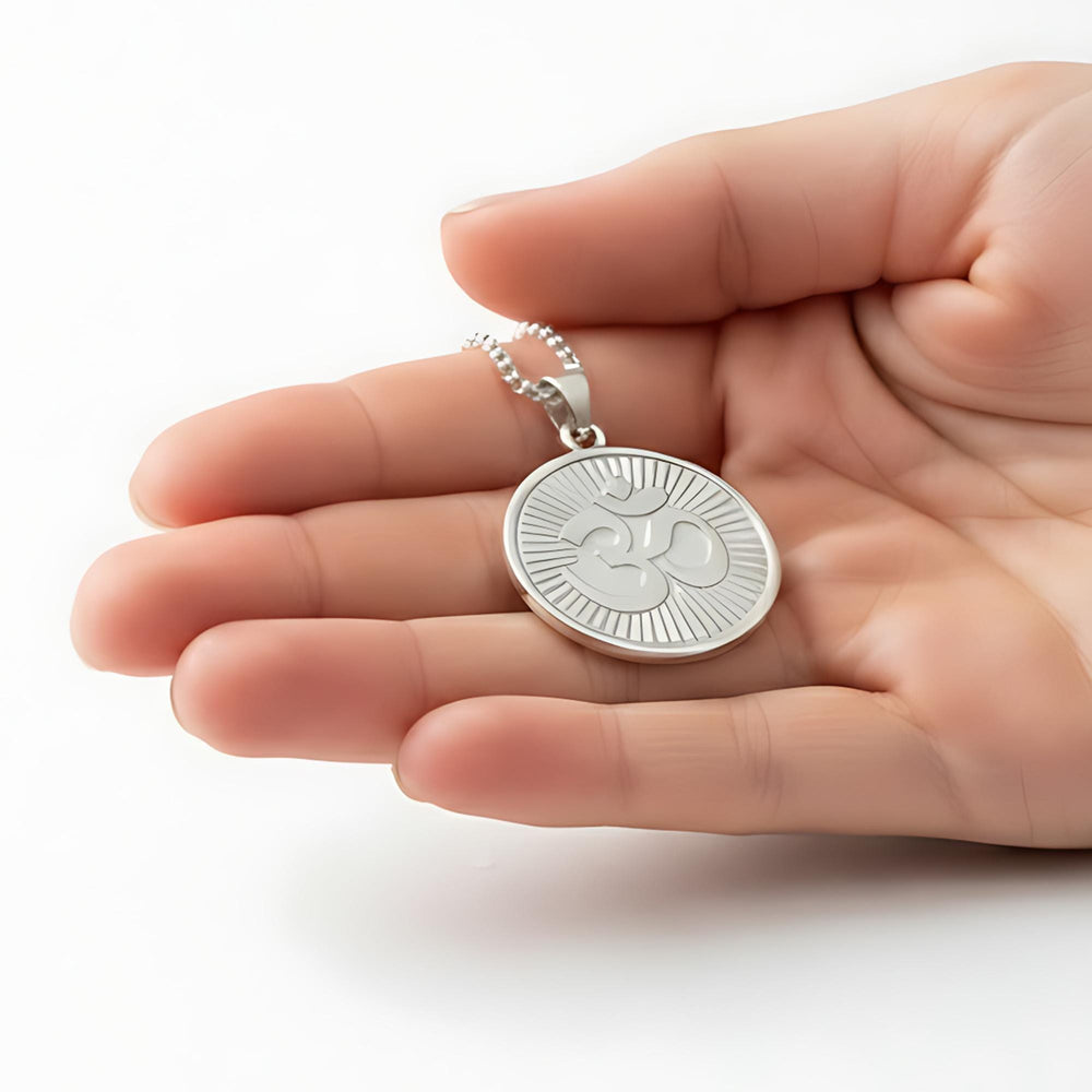OM with Rays of Light Mystical Beauty Charm Necklace: Unique Gift For Him or Her, Spiritual Symbols