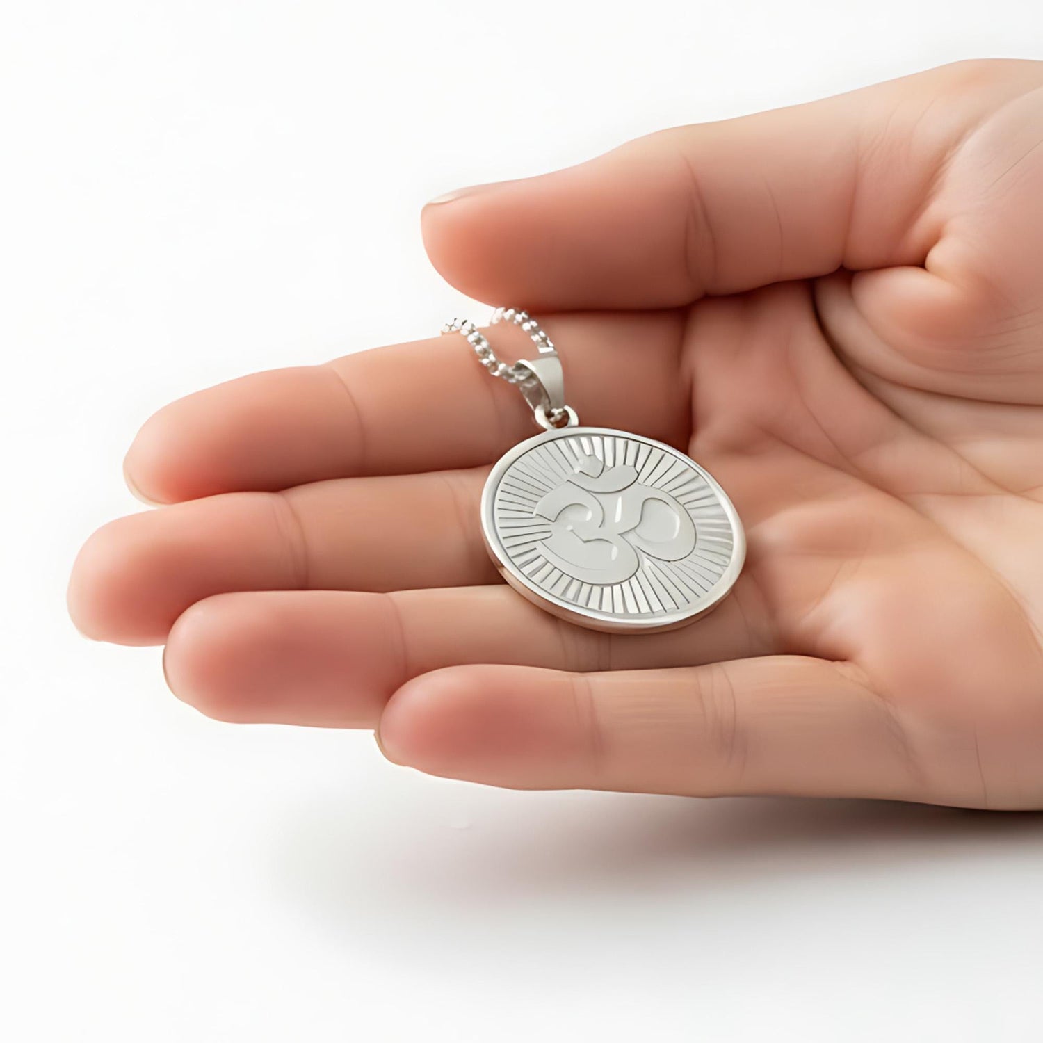 OM with Rays of Light Mystical Beauty Charm For Necklace Jewelry, Spiritual Meditation Symbols, Artisan Craftsmanship, Unique Gift For Her