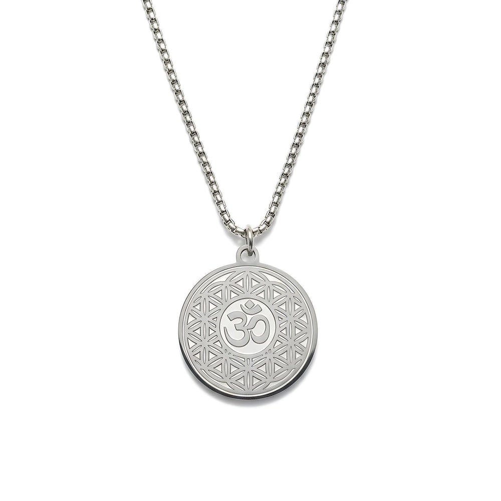 OM with Flower of Life Mystical Beauty Charm Necklace: Unique Gift For Him or Her, Spiritual Symbols