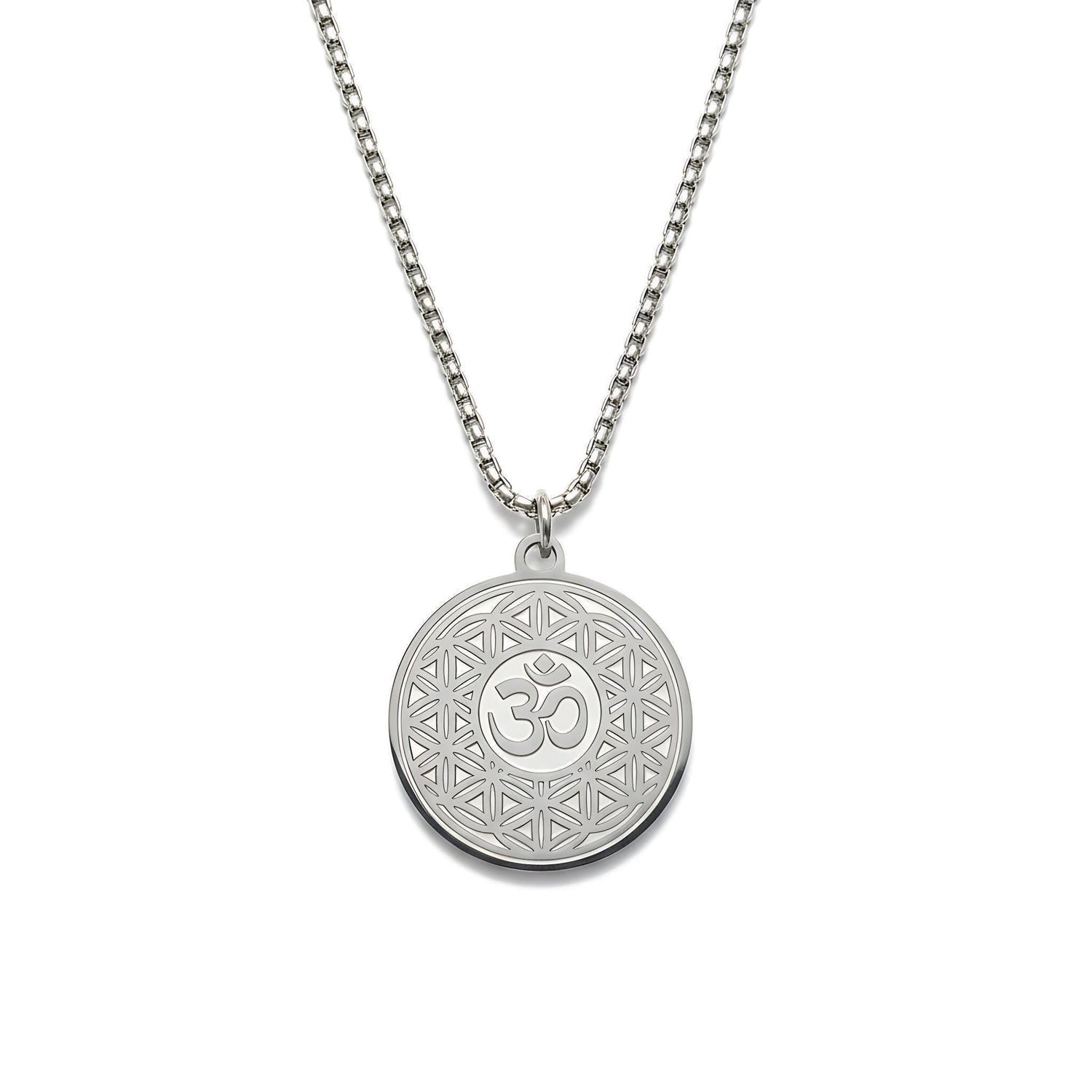 OM with Flower of Life Mystical Beauty Charm Necklace: Unique Gift For Him or Her, Spiritual Symbols