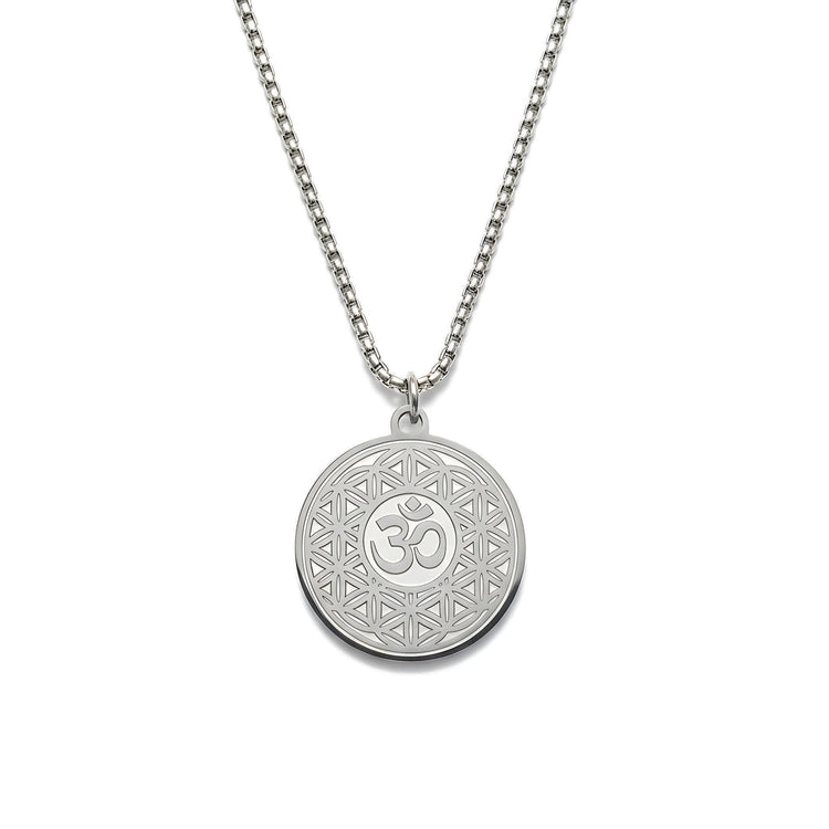 OM with Flower of Life Mystical Beauty Charm For Necklace Jewelry, Spiritual Meditation Symbols, Artisan Craftsmanship, Unique Gift For Her