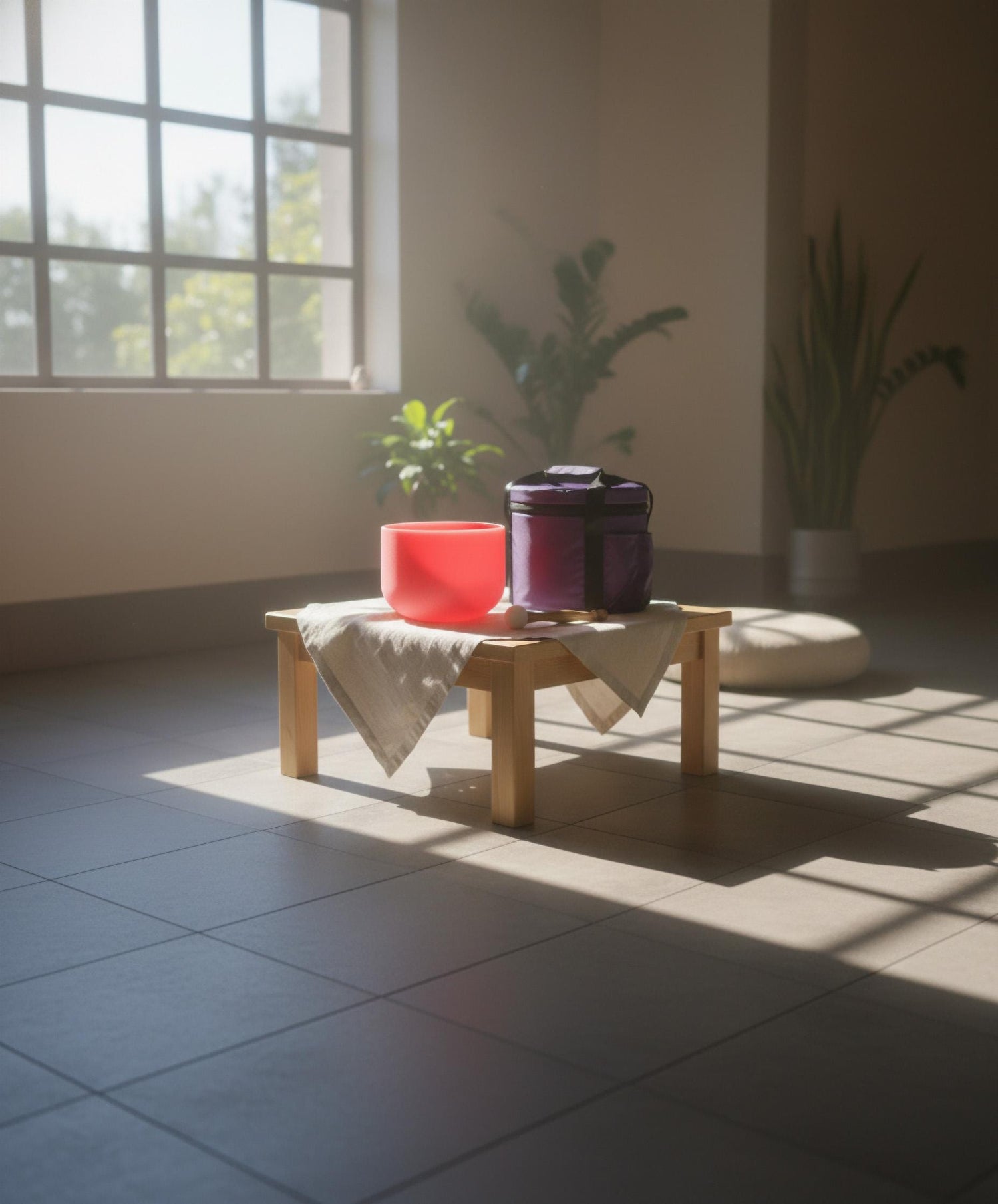 432hz 12" Luminous Red Root Chakra Crystal Singing Bowl - Perfect Pitch, Frosted, C Note, Mallet, O ring, Padded Case