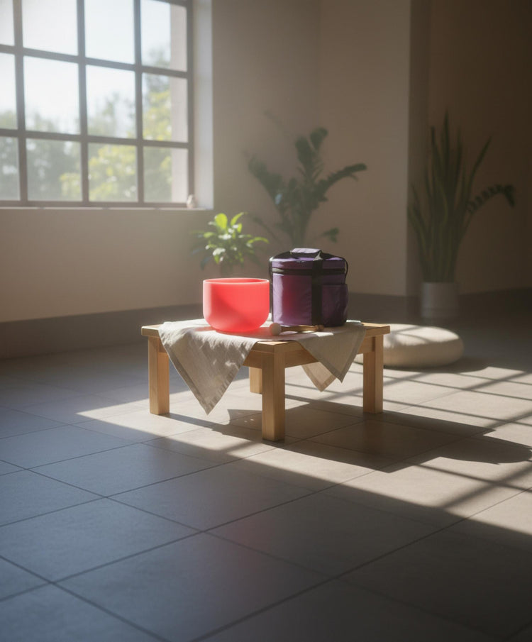 432hz 12" Luminous Red Root Chakra Crystal Singing Bowl - Perfect Pitch, Frosted, C Note, Mallet, O ring, Padded Case