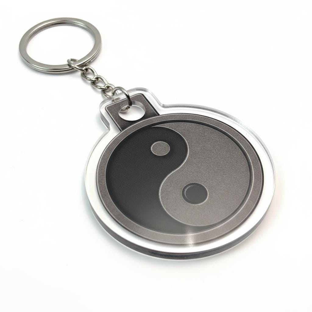 Yin Yang Charm - Mystical Acrylic Keychain: Unique Gift For Him or Her, Spiritual Symbols