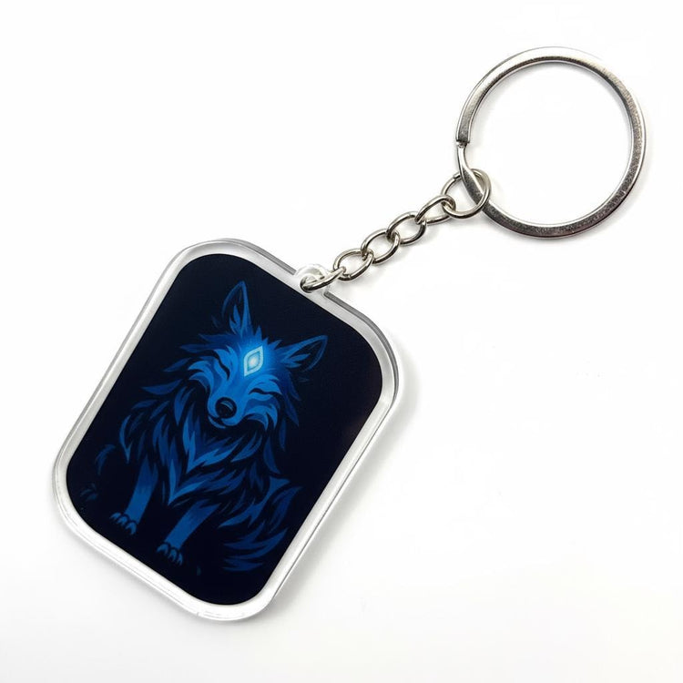 Spirit Wolf - Mystical Acrylic Keychain: Unique Gift For Him or Her, Spiritual Symbols