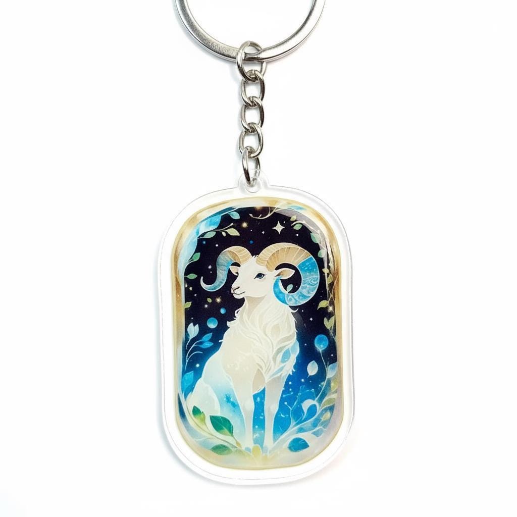 Aries Charm - Mystical Acrylic Keychain: Unique Gift For Him or Her, Spiritual Symbols