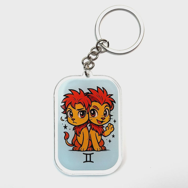 Gemini Charm - Mystical Acrylic Keychain: Unique Gift For Him or Her, Spiritual Symbols