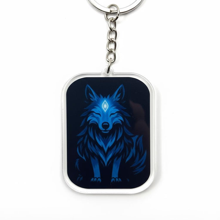 Spirit Wolf - Mystical Acrylic Keychain: Unique Gift For Him or Her, Spiritual Symbols